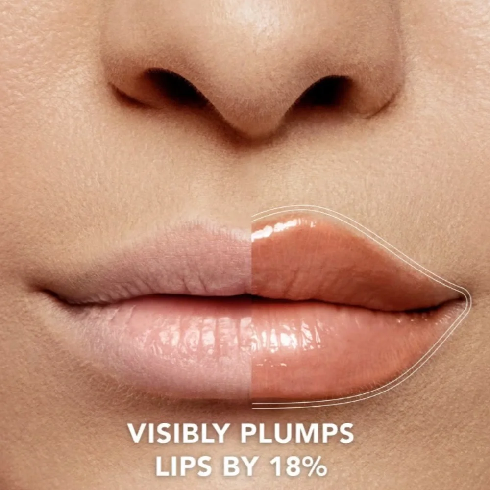 BUXOM Plump Shot Lip Serum in Plump Peach visibly plumps lips + improves